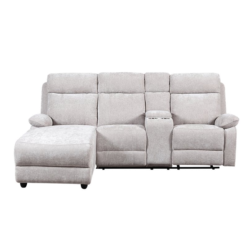Chenille-Chaise-Sofagarnitur mit Ottomane