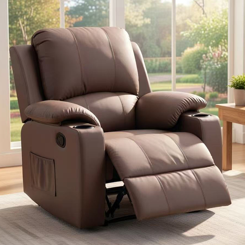 Überfüllter Recliner-Einzelsofa-Stuhl. Manueller Recliner-Stuhl