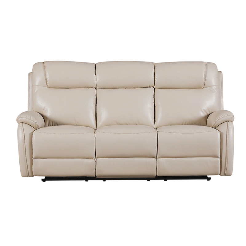 3-teiliges Leder-Match-Sofaset mit manueller Liegefunktion