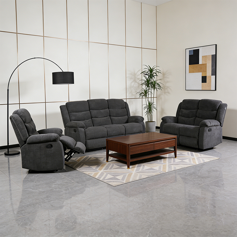 3-teiliges Stoff-Wohnzimmerset mit Sofa, Sofa und Liegestuhl