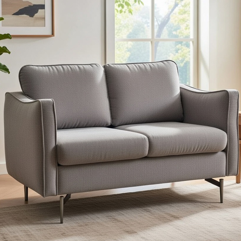 Gepolstertes Loveseat mit Holzrahmen aus der Mitte des Jahrhunderts für das Wohnzimmer