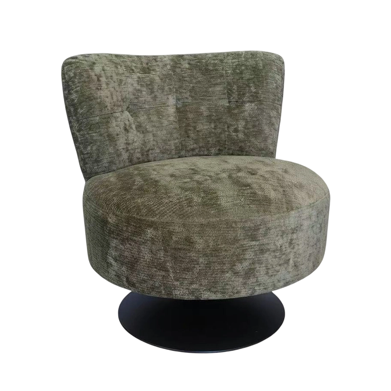 Samtgepolsterter, um 360° drehbarer Akzentstuhl
