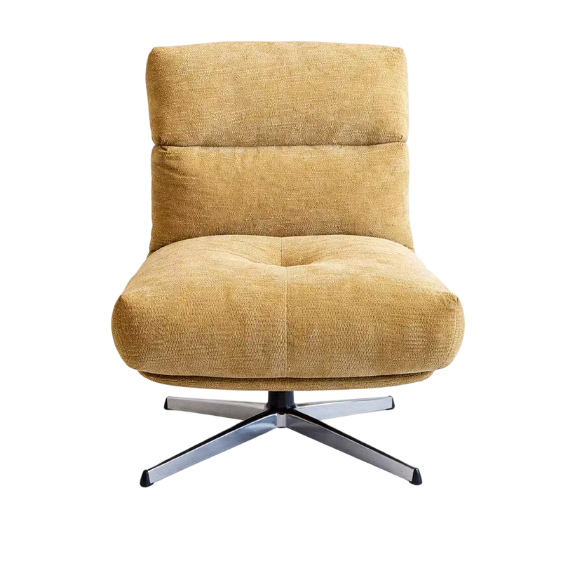 Moderner drehbarer Wohnzimmerstuhl aus Stoff, luxuriöser Einzel-Lounge-Sofastuhl mit Metallrahmen, Wohnzimmermöbel