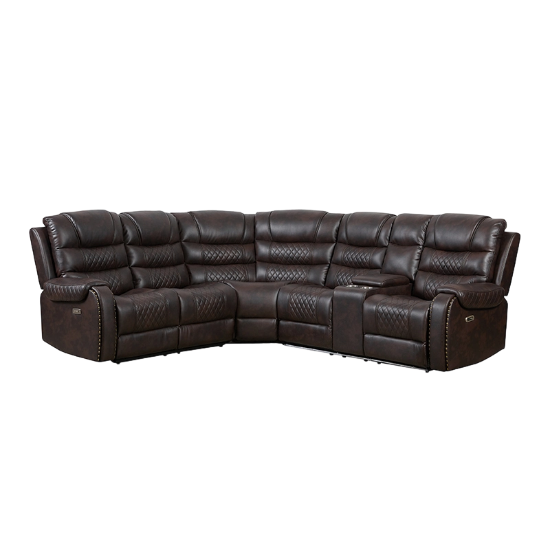 6-teilige elektrisch verstellbare Sofas aus Kunstleder für das Wohnzimmer